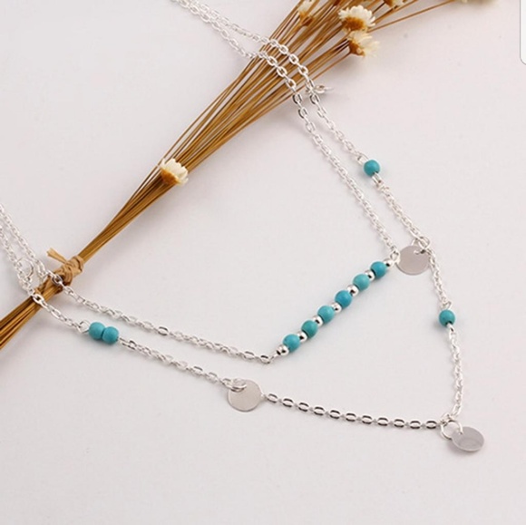 Silver & Turquoise Necklace NWOT - Picture 2 of 2